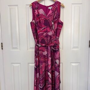Tahari Arthur S. Levine Dress Pink & Magenta Floral 14